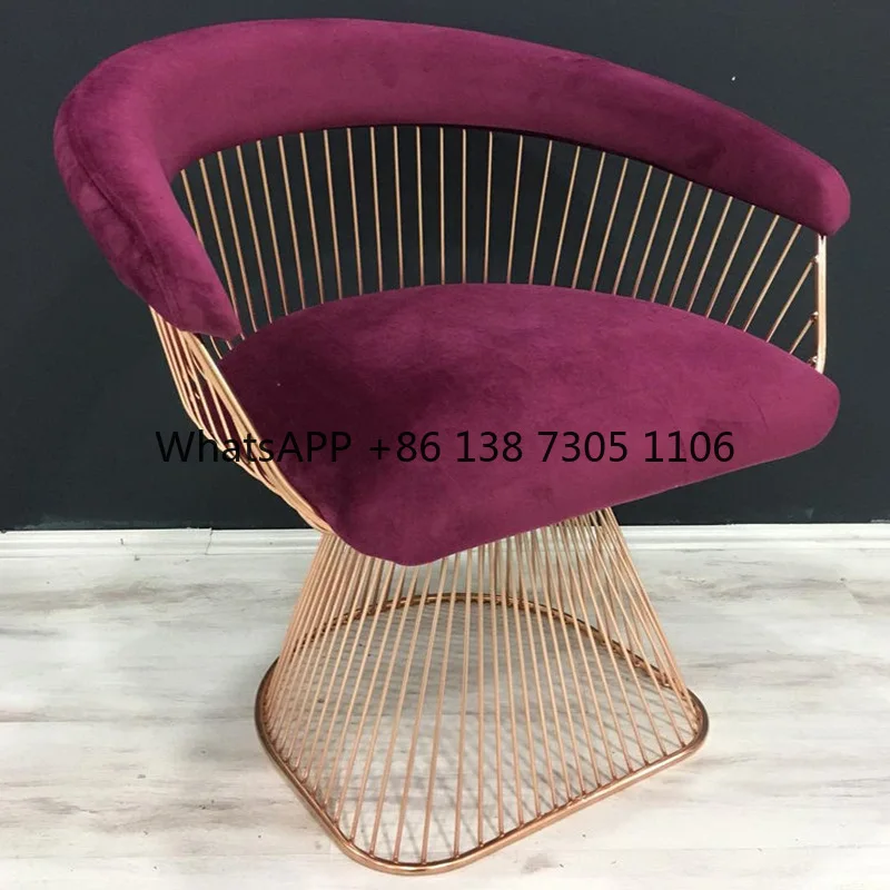 

High-end stainless steel dining chair single sofa chair designer home living room wrought iron balcony