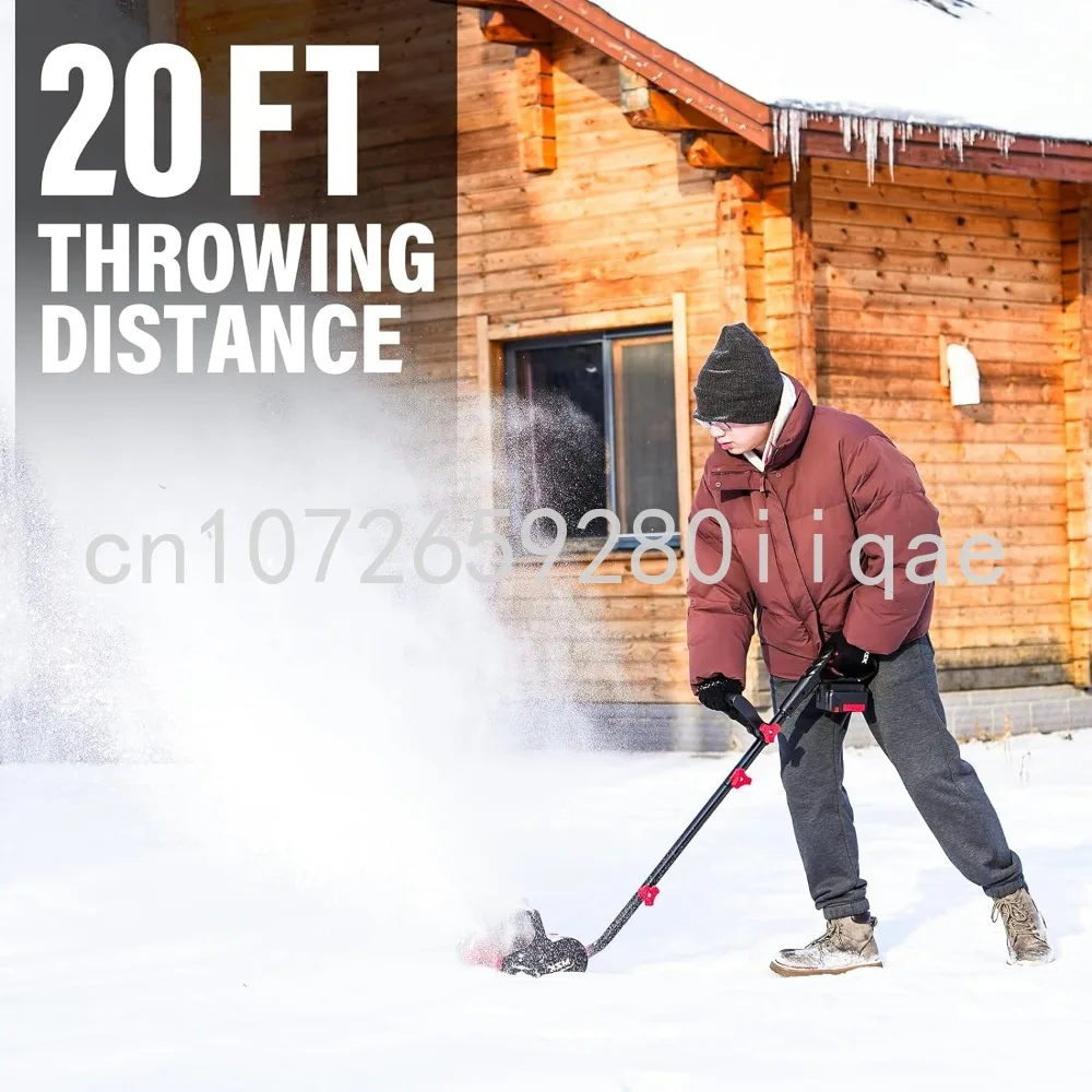 Cordless Snow Shovel, 20V 13-Inch Battery Powered Snow Thrower, Battery Snow Blower with Directional Plate and Adjustable