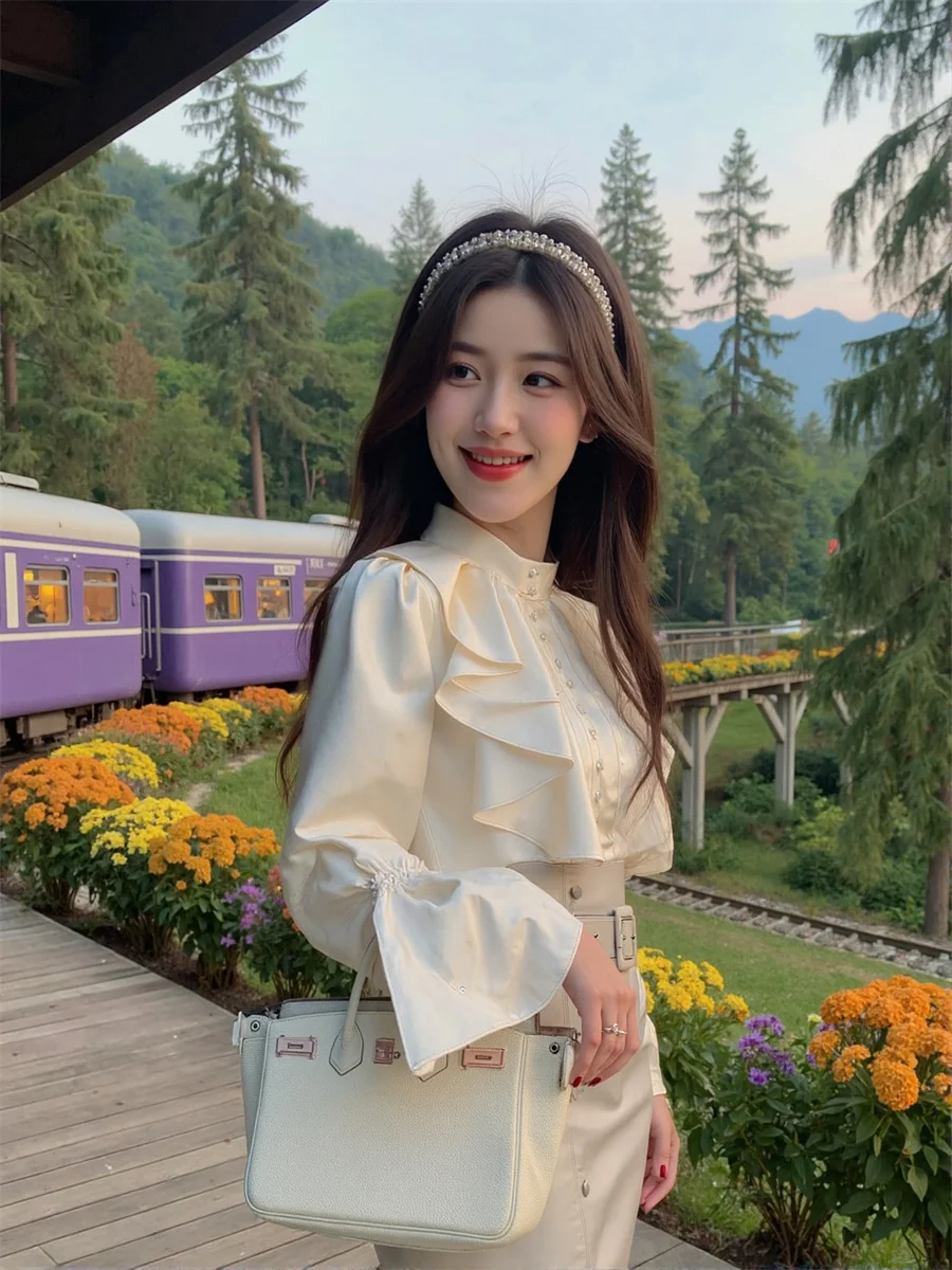 

Vintage Flare Sleeve Shirts Long Woman Y2K Blouses Women'S Tunic Summer Polka Dot Beachwear Decorations Abstract Walking Easy OL