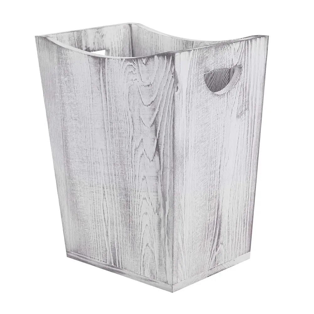 

Wood Trash Can, Bathroom Trash Can Rustic Farmhouse Style Wastebasket Bin for Bedroom, Office, Living Room, Bathroom Garbage
