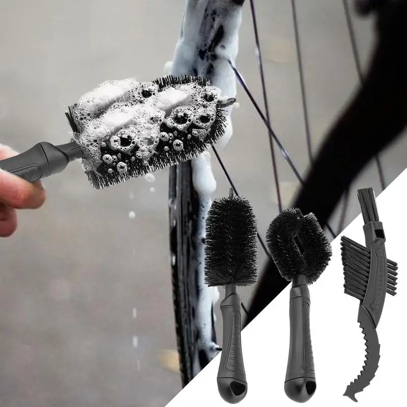 Bicycle Cleaning Tools Tire Scrubber For Cycling Bicycle Chain Cleaning Brush 3Pcs Cleaning Tools Tire Cleaner Brush For City