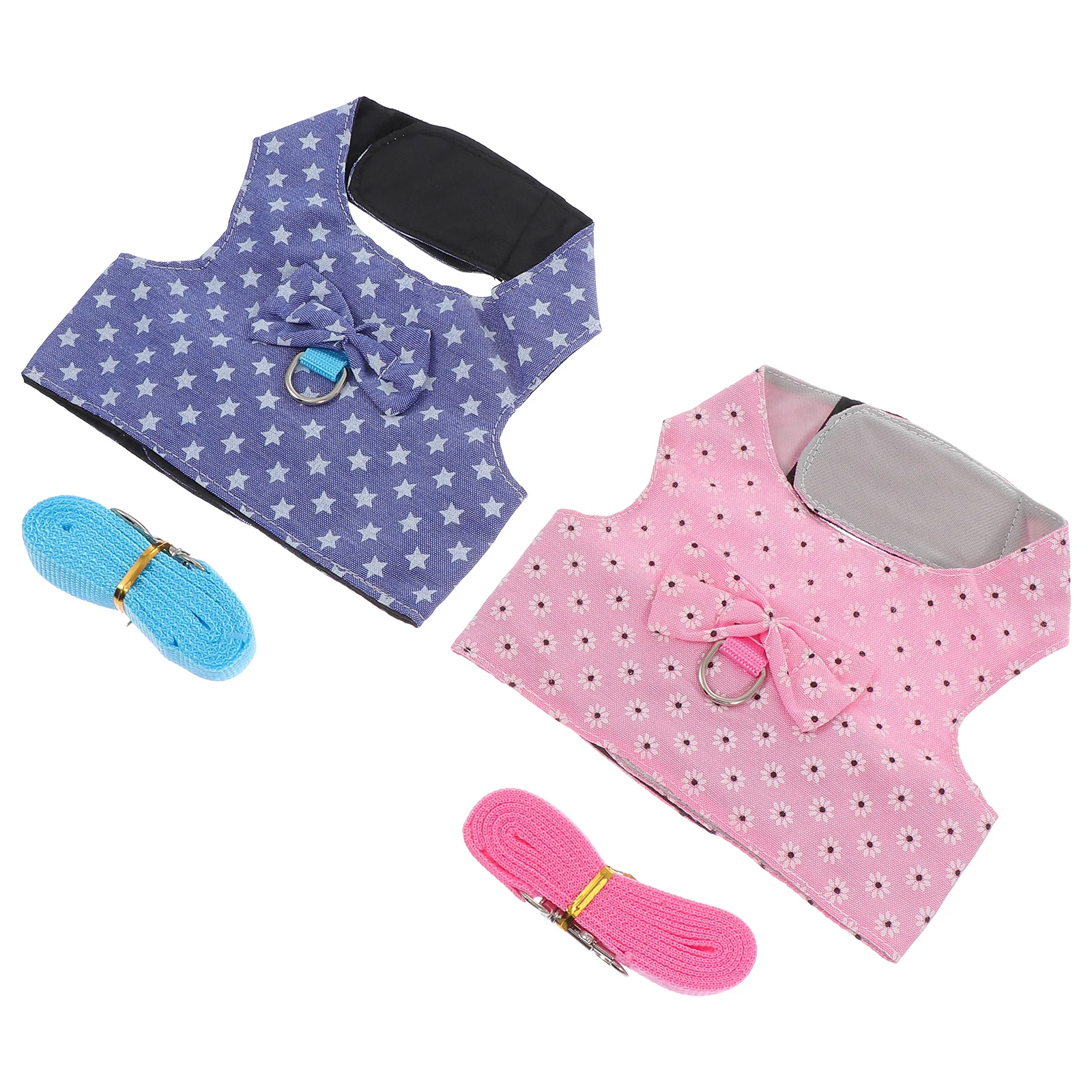 

2Sets Rabbit Adjustable Harness Vest Leash Durable Pet Rabbit Chest Strap Walking Traction Rope Bunny Traction Rope