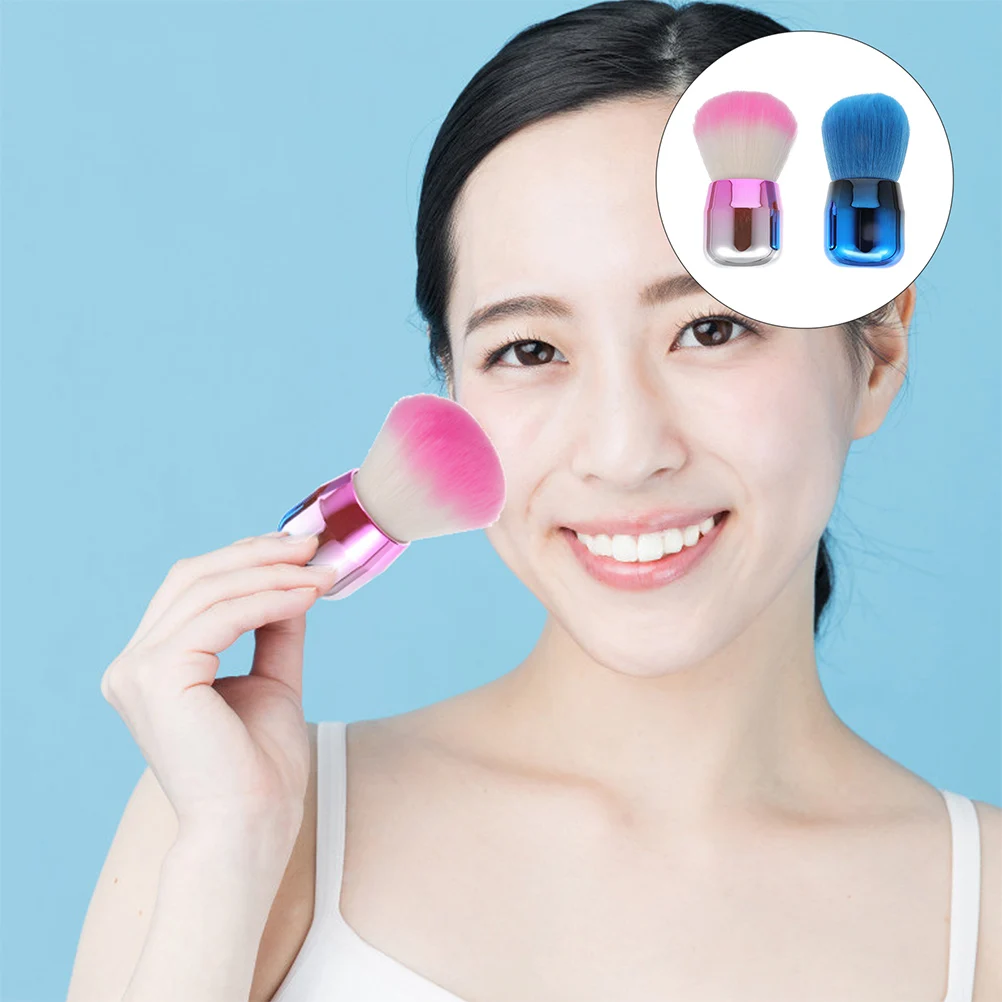 

Mushroom Head Makeup Brushes Salon Stucco Brush Blue Artificial Fiber Loose Powder Foundation Brushes Household