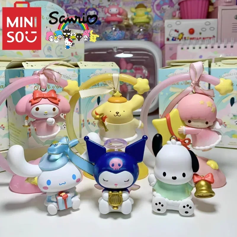 Sanrio Star Wish Angel Night Light Blind Box Animation Pachacco Kuromi Model Children's Toy Ornament Christmas Gift