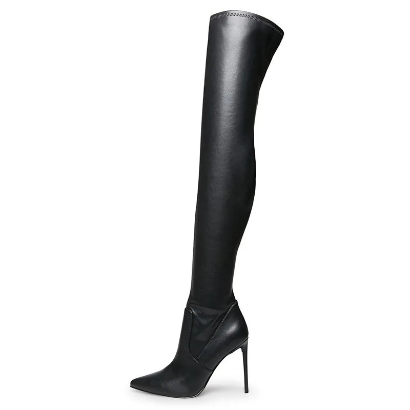 

Women Over The Knee Boots Female Zip Sexy Black Long Boots Woman Thin Heel Ladies Pointed Toe Party Boots Women's Autumn Shoes