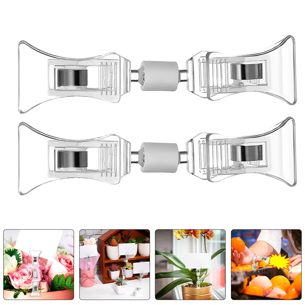 

25pcs Transparent Clear Clips Sign Holders Display Board Merchandise Label Tag Plastic Clips For Retail Store Supermarket