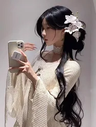 Pure Desire Wind White Flower Hairpin Female Sweet Temperament Lily Headpiece Side Hairclip Atmosphere Gentle Hair Accessories