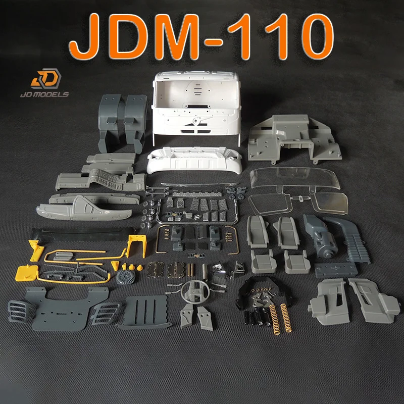 

JDM-110 Пластиковый корпус кабины и системы переднего/заднего освещения для 1/14 Tamiya RC Самосвал Volvo FMX JDMODEL DIY