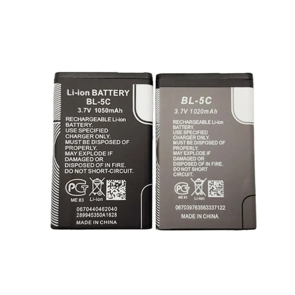 1-10PCS 3.7V 1200mAh Battery BL-5C BL5C BL 5C Rechargeable Batteries For 1100 1108 1110 1112 1116 1200 1208 1209 1508 1600