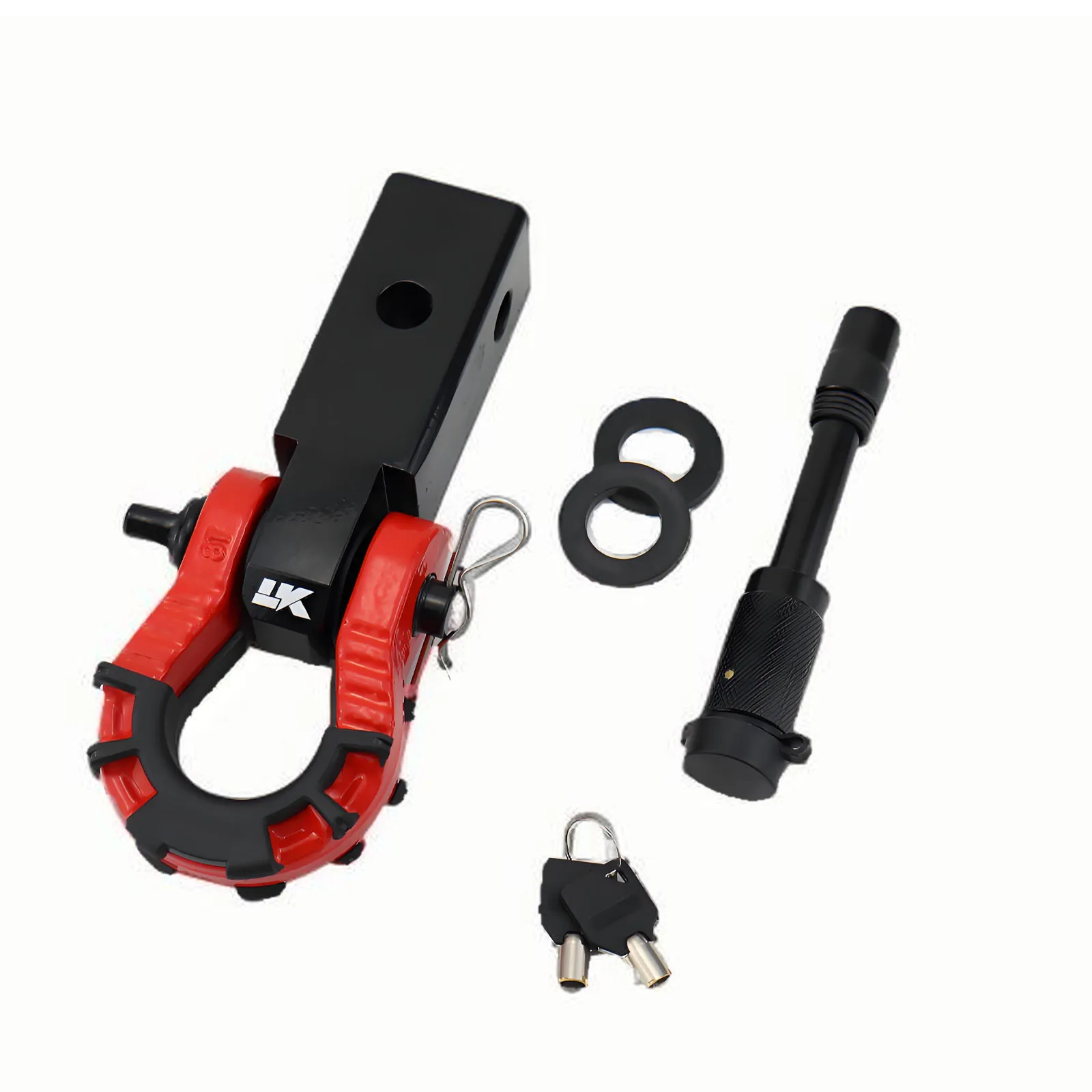 1Set 8T D Ring Shackle with Trailer Hitch Lock Pin Heavy Duty Receiver for Vehicle Recovery Offroad,Trucks, Jeeps