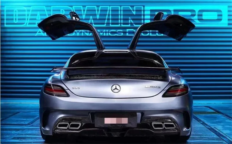 For Mercedes Benz SLS R197 C197 2010 2011 2012 2013 2014 REAL CARBON FIBER REAR WING TRUNK LIP SPOILER Roof Top Cover Body Kit