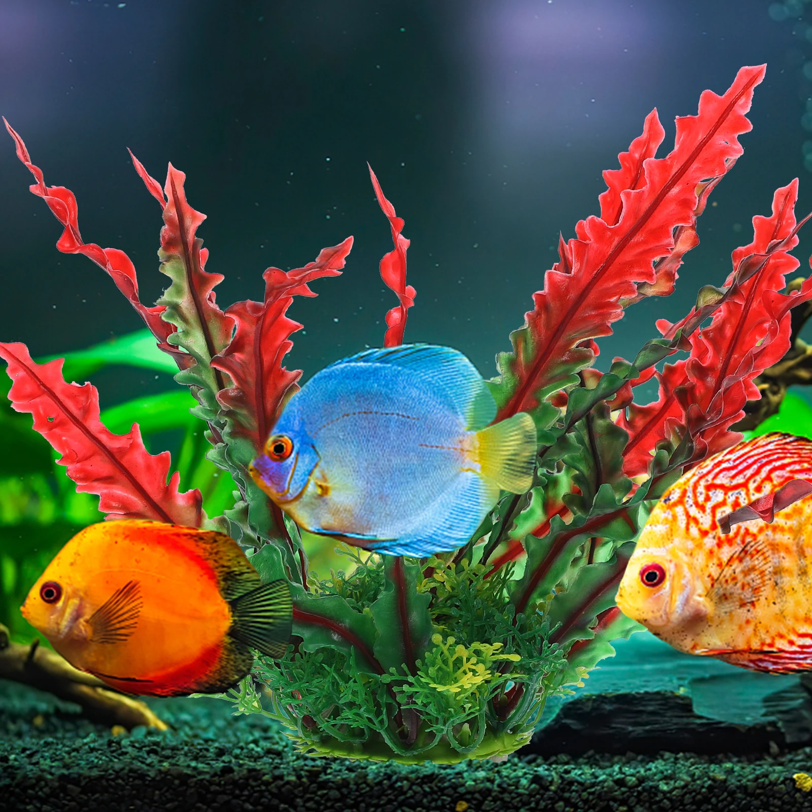 

2Pcs Fish Tank Plants Artificial Plastic Aquarium Decorations Long-Lasting Betta Fish Ornament Small Size Freshwater Saltwater