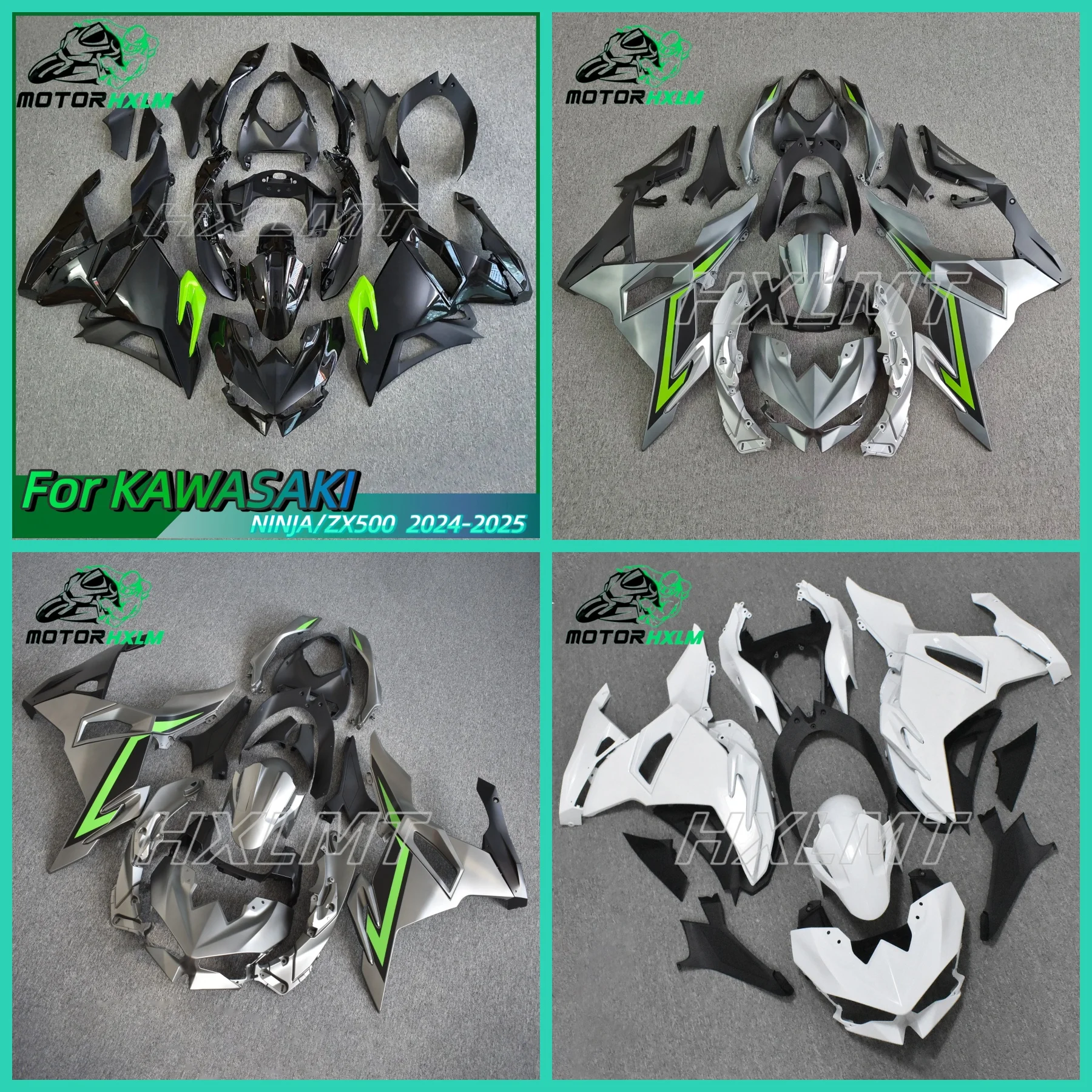Motorcycle Full Fairing For ninja500 2024 2025 2026 Green White Yellow Print Fit For Ninja 500 24 25 26 Bodywork Cowling