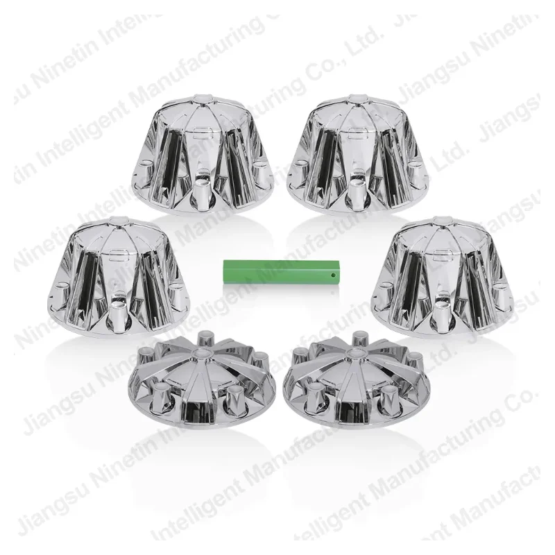 

ABS Chrome Axle Cover Kits 2 Front And 4 Rear Crown Shape With 30 pcs 33mm Thread On Lug Nut Covers