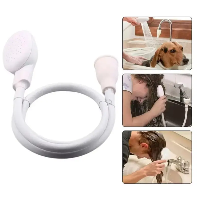 ABKL-Multifunctional Faucet Shower Nozzle Drainage Filter Hose Sink Shampoo Shower Extender Bathroom Pet Bathing Cleaner