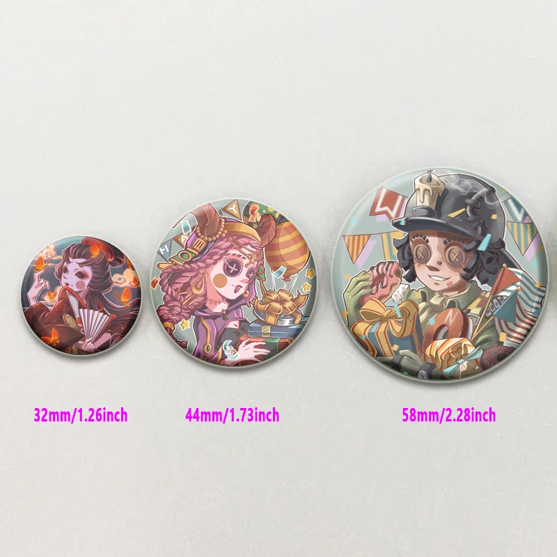 Game Anime Identity V Pin Cartoon Brooch Badge for Backpack Cothes Accessories 32/44/58mm Anime Collection Badge Hat Decoration