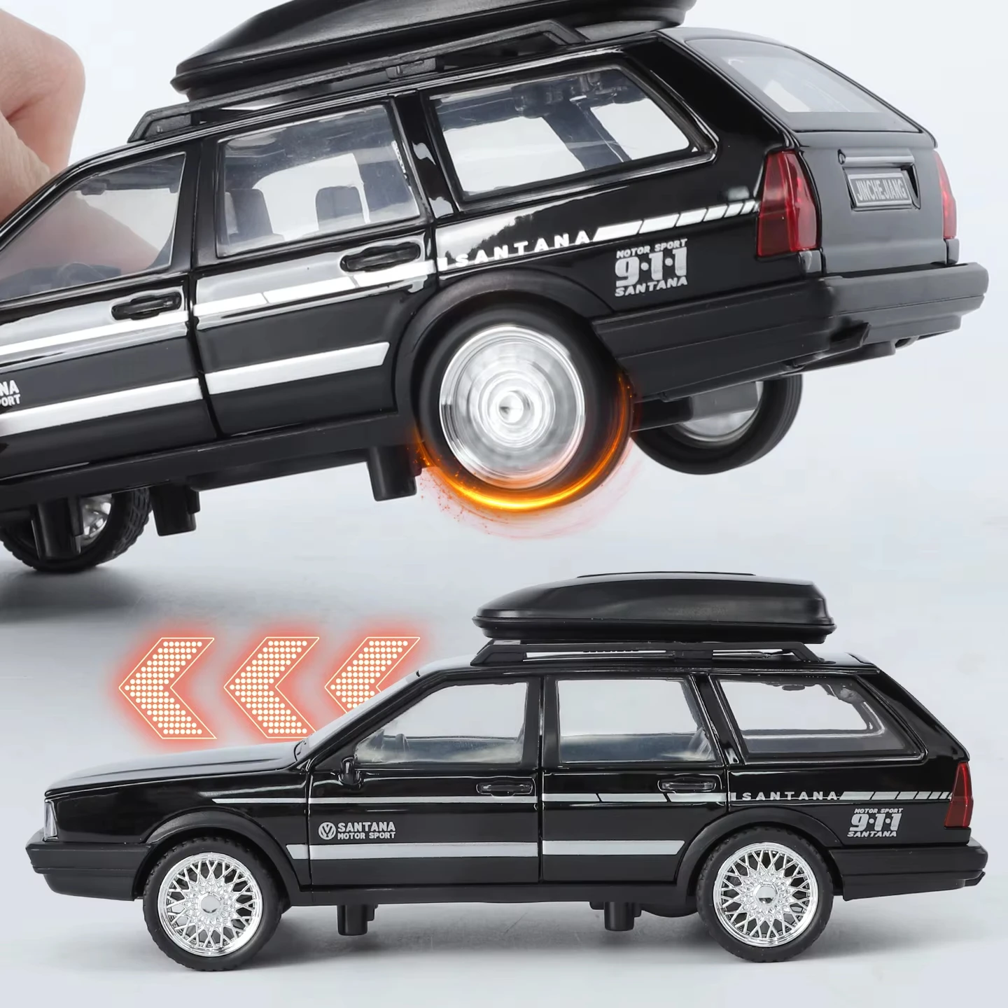 1:32 santana wagon liga fundida modelo de carro de brinquedo som e luz brinquedo infantil colecionável presente de aniversário