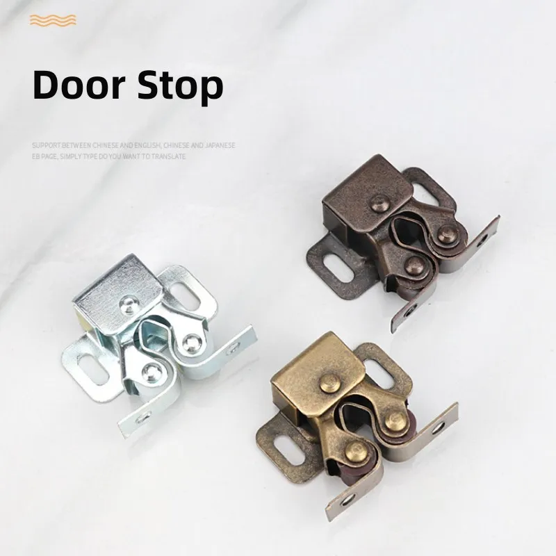 5PC Press The Home Wardrobe Door Buckle Touch The Bead Magnetic Dual Wheel Spring Fixed Lock Buckle Low Foot Cabinet Door Buckle
