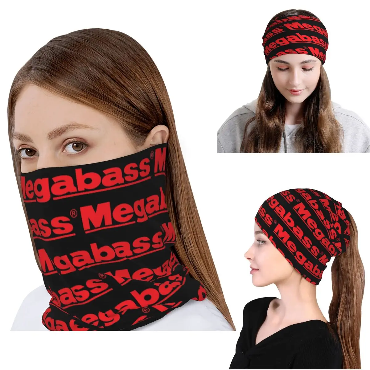 

Megabass Holograph Speakers Logo Bandana Neck Gaiter Magic Scarf Multi-use Cycling Scarf Beanies Hat for Unisex Adult Washable