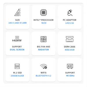 Firebat Ak2 Plus Minipc Intel N150 N100 듀얼 밴드 Wi -Fi5 BT4.2 16GB 512GB 데스크탑 게임 컴퓨터 미니 PC 게이머 8 최고의 판매 미니 ITX 사용 - №1