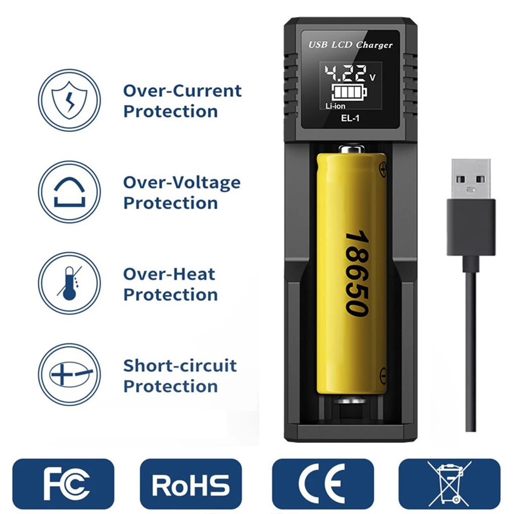 ABS Fast Charging 7 Volt Battery Charger With LCD Display Safe Charging Battery Will Automatically