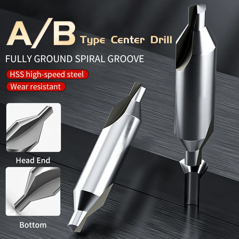 60 Degree Countersinks High Speed Steel A1.0/A1.5/A2.0/A2.5/A3.0/A4.0/A5.0/A6.0 Drill Bits Spiral Center Drill Processing Tool