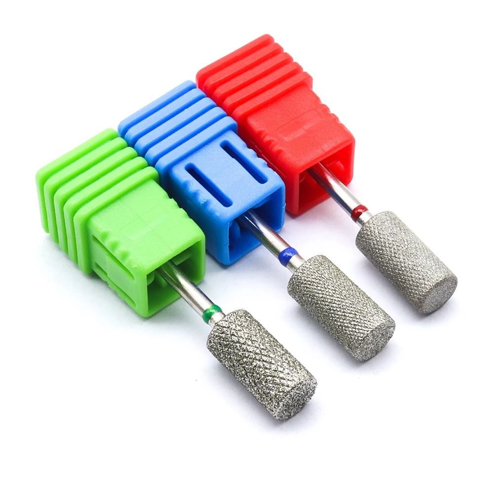 Easy Nail Diamond Cross Teeth Barrel Nail Drill Bits Rotary Cuticle Clean Burr 3/32\