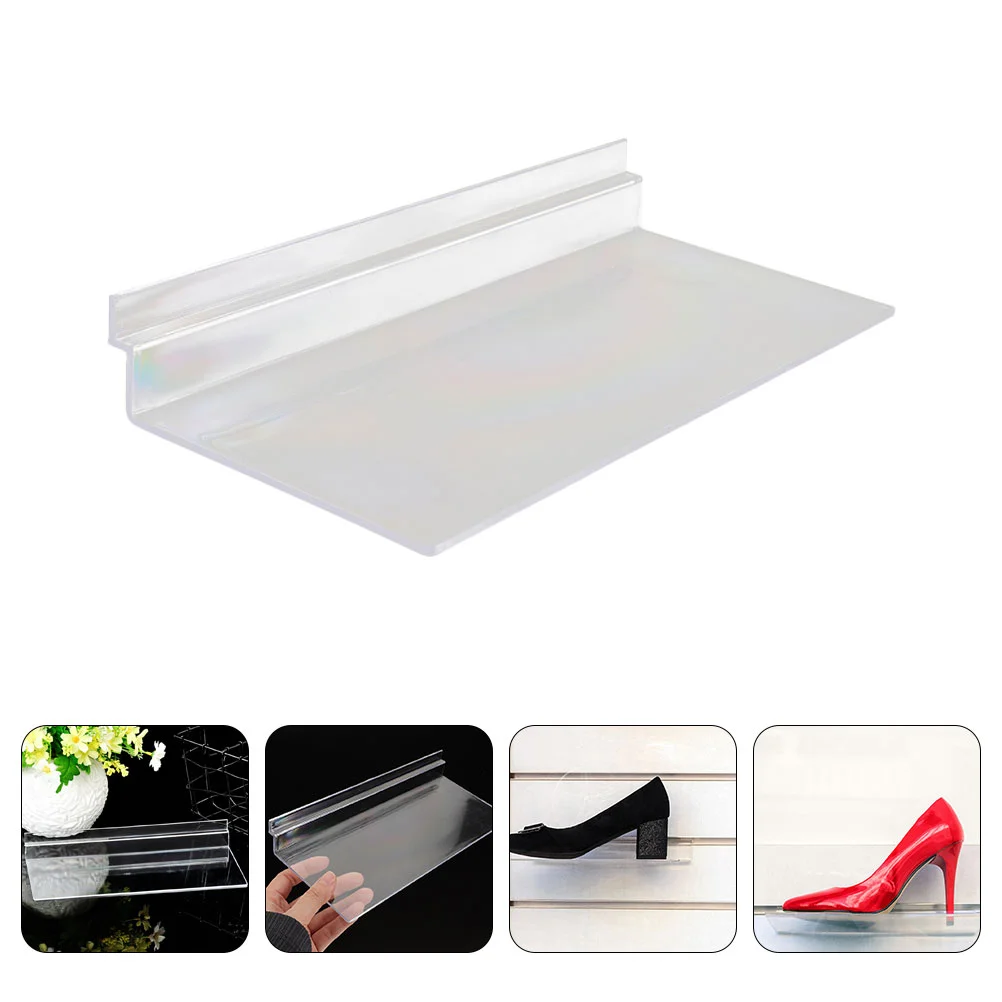 

4 Pcs Transparent Shoe Rack Clear Shelf for Wall Display Round Retail Plastic Slatwall Accessories Sneakers