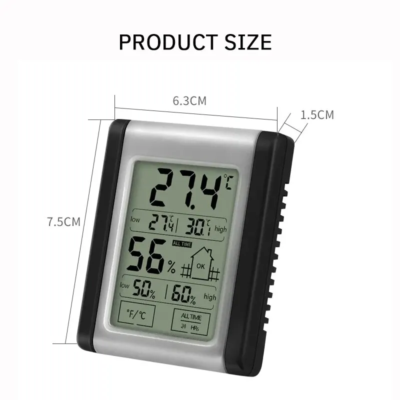 Miernik temperatury i wilgotności wysokiej precyzji cyfrowy wewnętrzny ekran dotykowy domowy elektroniczny miernik temperatury i wilgotności