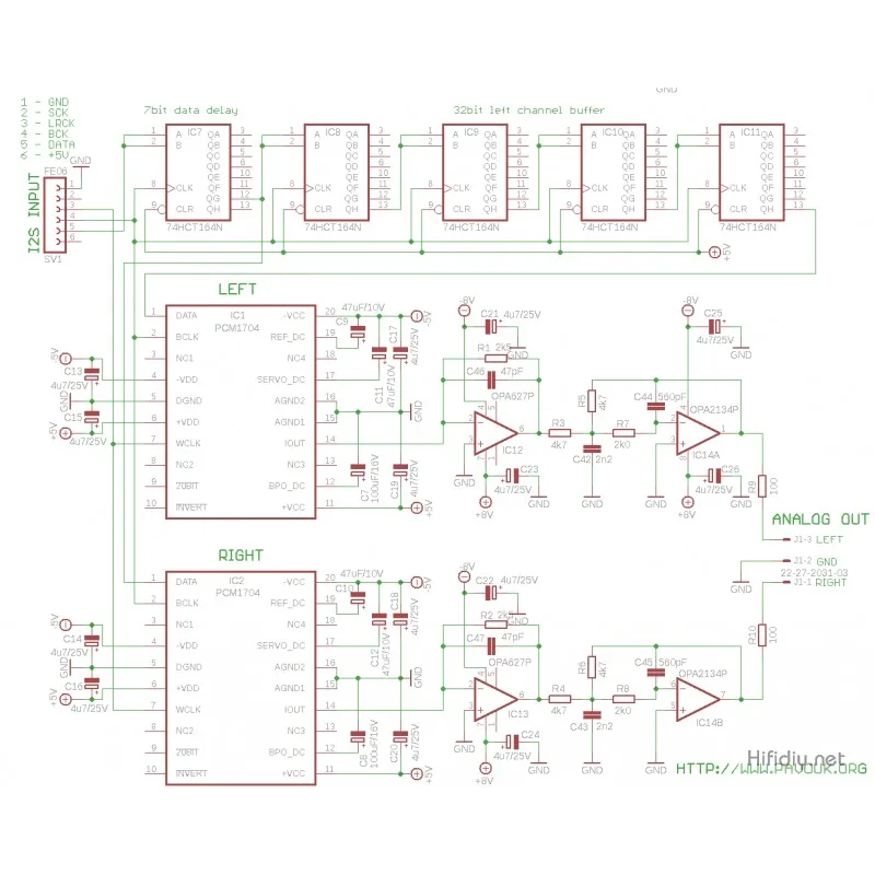 Nvarcher NOS DAC/I2S format  decoder shifter board and I2S data conversion right justified  For Xmos usb
