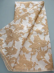 French Brocade Jacquard Lace Fabric 2025 High Quality African Nigerian Gliding Organza Lace For Women's Party Dresses Sew A2622