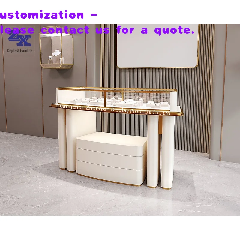 custom.Factory Direct Sale Bespoke Jewelry Showcases Display Counter with Cabinets Luxury Jewelry Display Cases