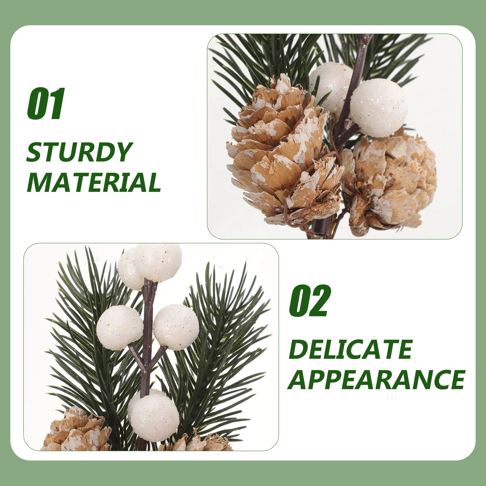 

10pcs Artificial Branch Christmas Flower Picks For Holiday Decor Diy Bouquet Table Centerpiece Berry Twig Stem Wreath