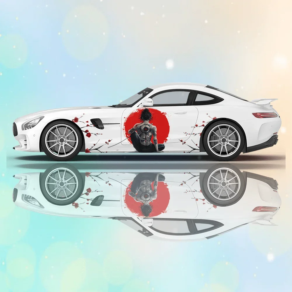 

Виниловая наклейка с видом на спину воина, красная луна, автомобильная виниловая наклейка, самоклеящаяся наклейка из ПВХ, подходит для грузовиков, внедорожников, декора, автоаксессуары, подарок