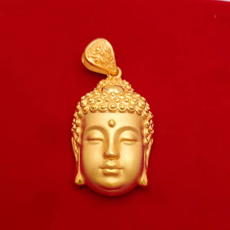 

Gold Shop Same Style 9999 24K Real Gold Male and Female Gold Pendant Gold Buddha Head Personalized Party Owner Gift Exquisite Lu