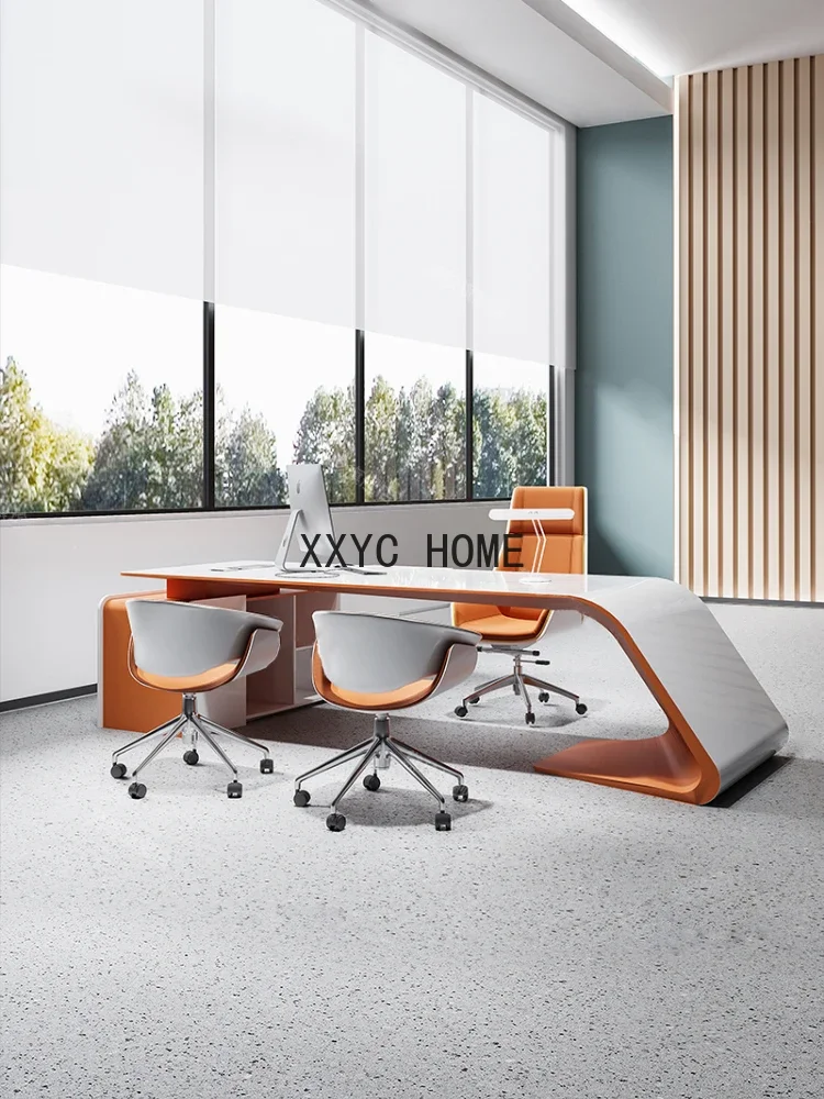 

Marble Countertop Boss Desk Simple Italian Minimalist High-End Design Sense Boss Desk