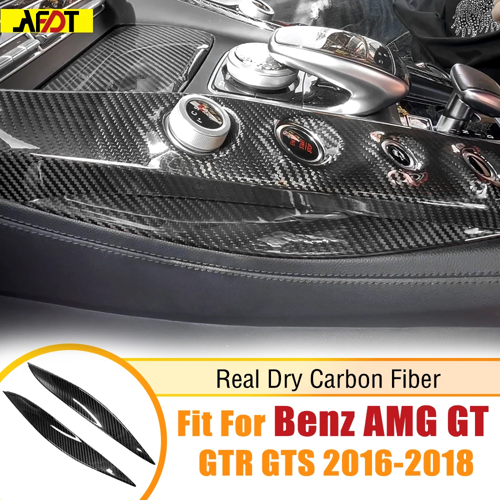 

Real Carbon Fiber Center Console Side Panel Trim Stickers Car Interior Accessories for Benz AMG GT GTR GTS GTC 2015-2023