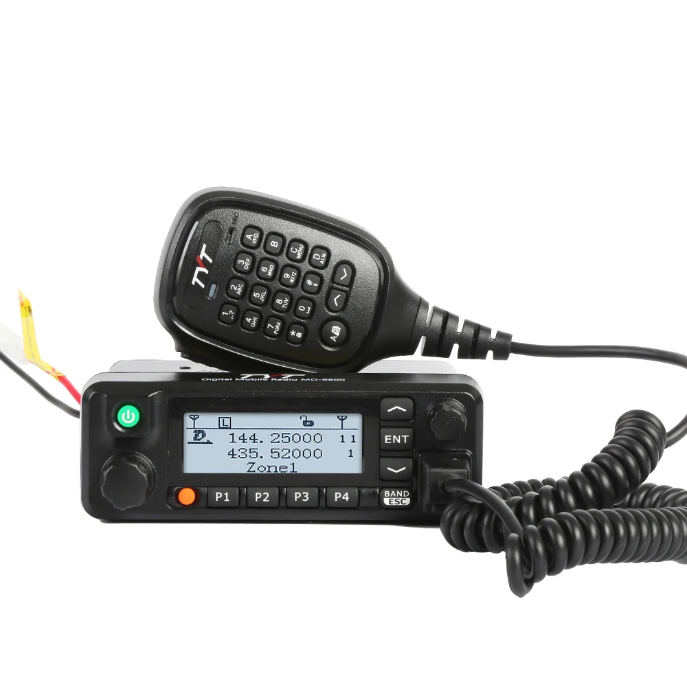 Professional Fm Transmitter Dmr Digital Mobile Radio with GPS walkie talkie MD-9600 and cable PTT wireless communications