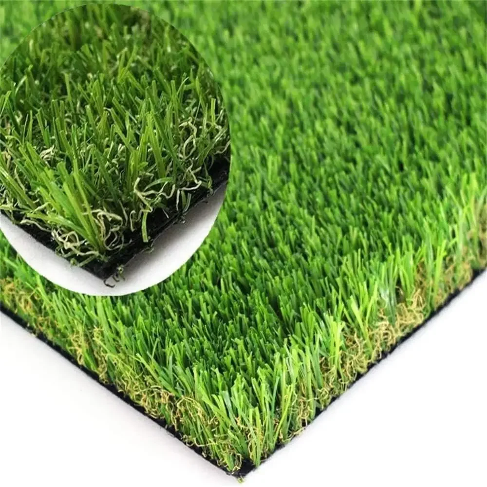 Realistic Artificial Grass Turf Rug, 1.38 Pile, Indoor/Outdoor, Rubber Backed with Drainage, 1ft x 46ft