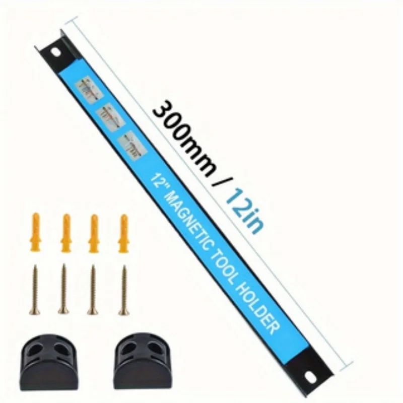 

12-inch, magnetic tool rails, surface painted stainless steel, with installation screws, suitable for garage organization and wo