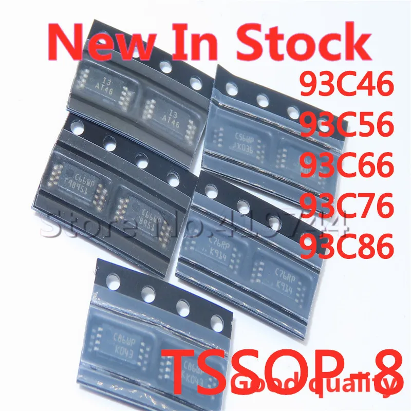 5-10PCS/LOT  93C46 93C56 93C66 93C76 93C86 TSSOP-8   car instrument speed control memory chip In Stock