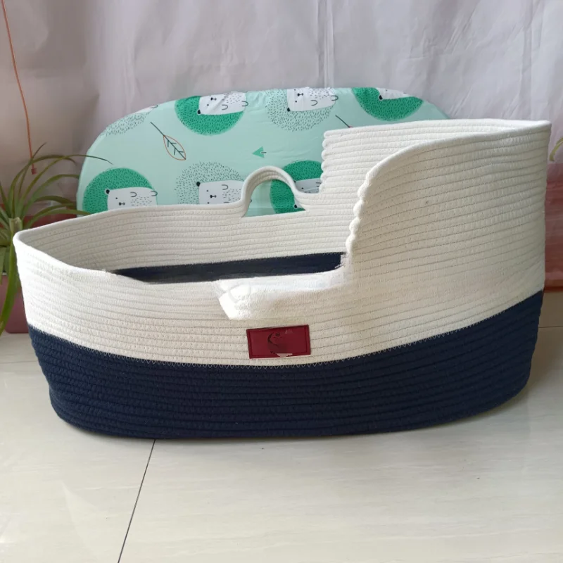 Nappy Caddy Organiser Baby Diaper Basket Newborn Basket Neutral Baby Moses Basket Portable Baby Bed Handheld Moses Basket Cotton