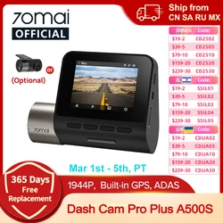 70mai Pro Plus Dash Cam A500S 1944P 70mai Samochodowy rejestrator DVR Kamera GPS ADAS 140FOV 24H Monitor parkowania 70mai Pro Plus A500S