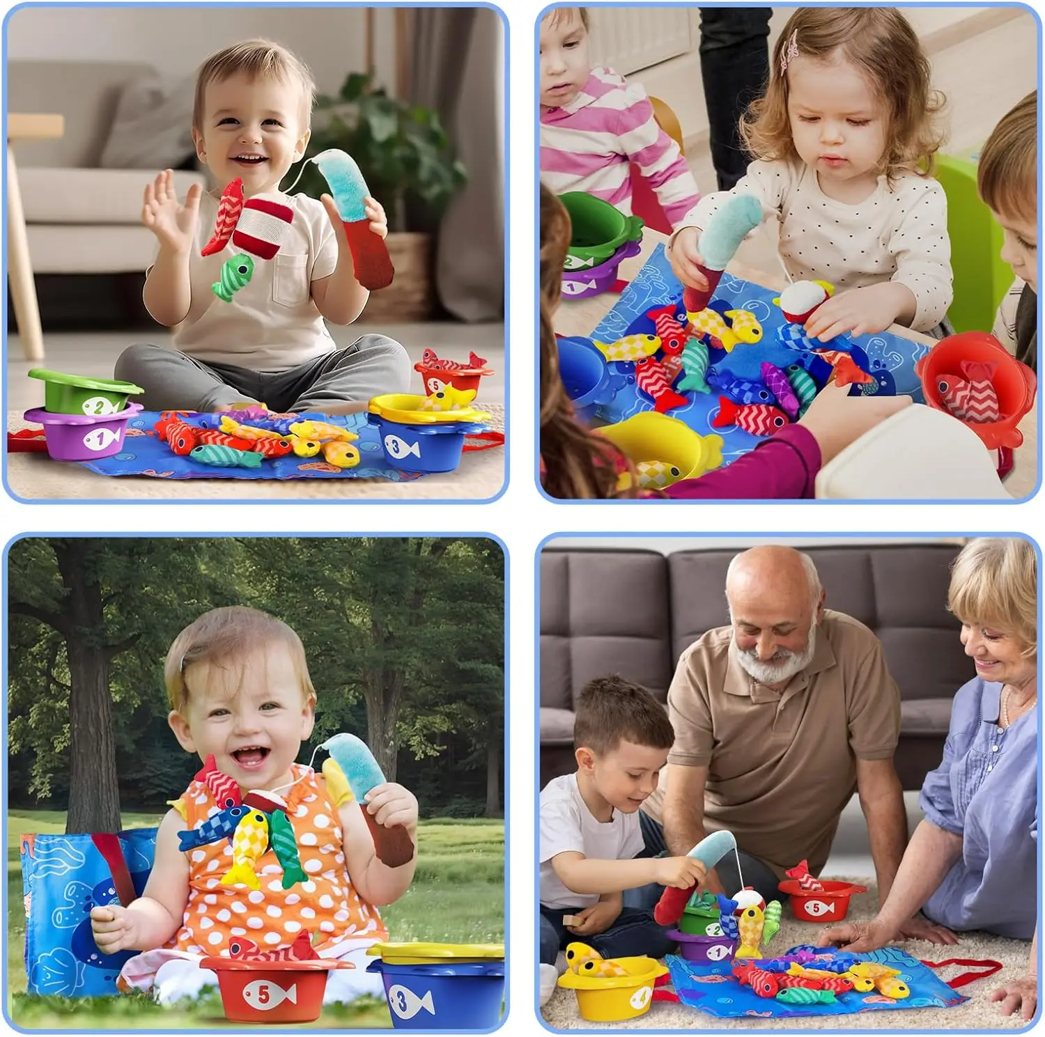 Jeu de pêche Montessori grill pour tout-petits, jouets mentaires oriels pour bébés 1-3, comptage des chiffres et tri des documents, cadeaux d'anniversaire et de Noël