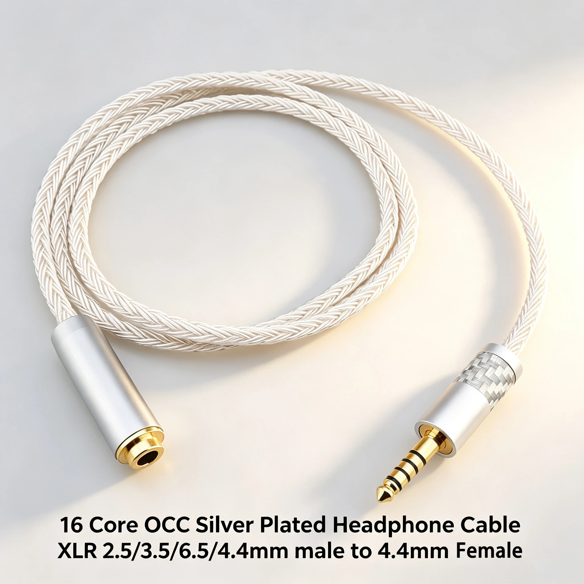 HIFI 16-Kern 7N OCC Versilbertes Kopfhörer-Verlängerungskabel XLR 2,5mm 3,5mm 6,5mm 4,4mm Stecker auf 4,4mm Buchse