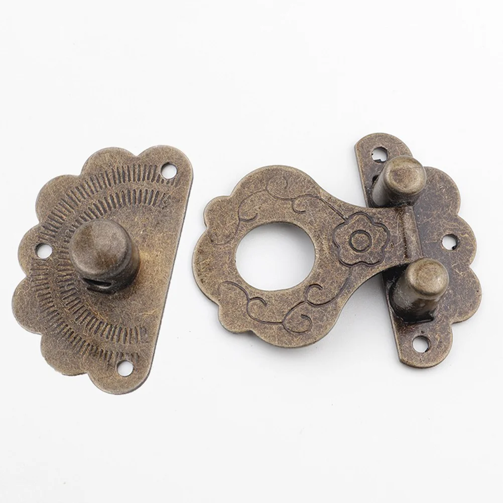 14Pcs Jewelry Box Hasp Latch Iron Vintage Buckle Replacement Cabinet Hardware Lock for Wooden Boxes Drawers Sheds