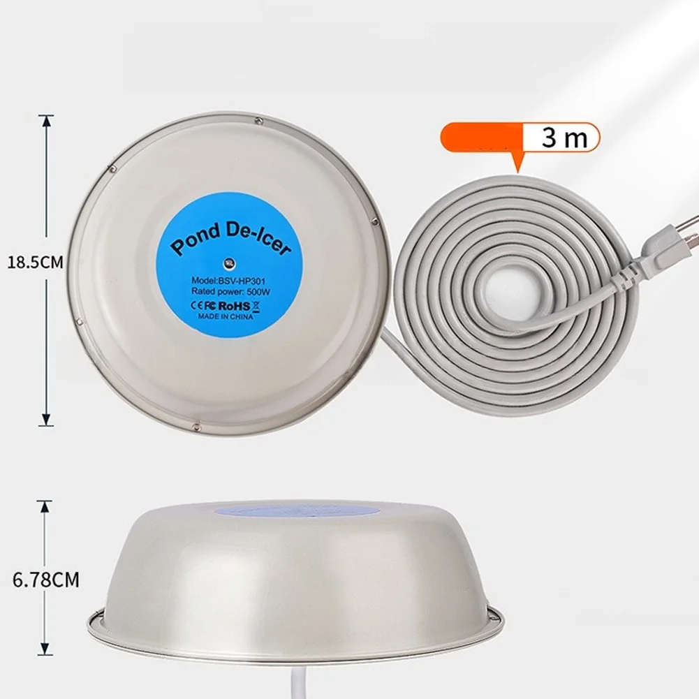 

Нагреватель для пруда мощностью 500 Вт с контролем термостата для зимы, сохраняет льду в пруду и поддерживает жизненную кислородную обмену для здоровья рыбы