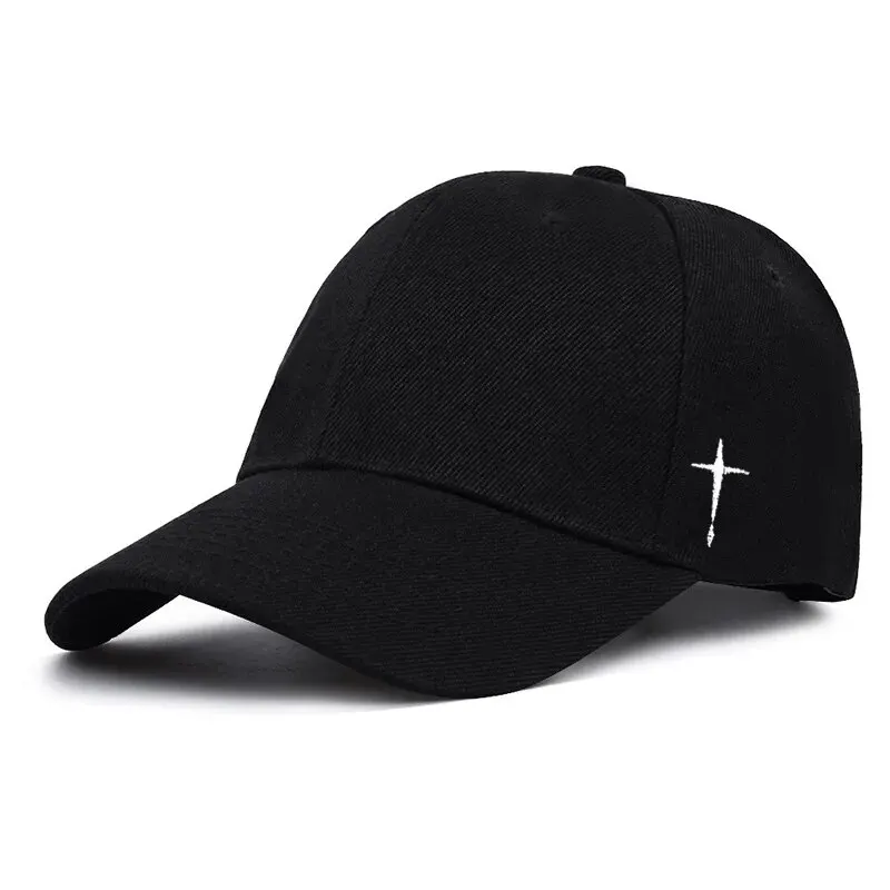 Unisex Simple Cross Water Drop Embroidery Baseball Caps Spring and Autumn Outdoor Adjustable Casual Hat Sunscreen Hat