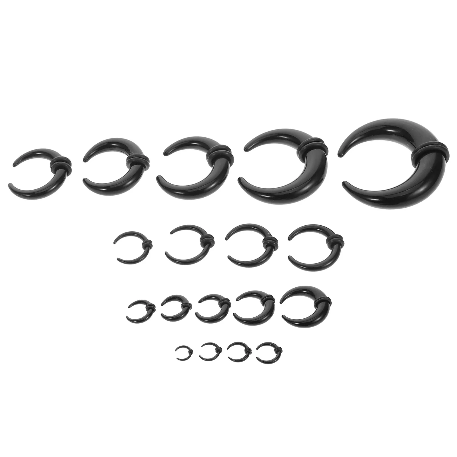 18PCS Nose Ear Stretching Septum Piercing Jewelry For Nose Ear Stretching Acrylic U-Shaped Horseshoe Ring Stretcher Expander Kit