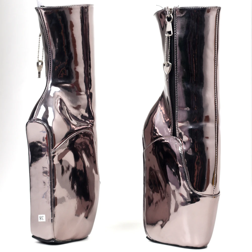 18cm Hoof Sole Heelless Fetish Ballet Wedge Pointe Boot  Size 36-46